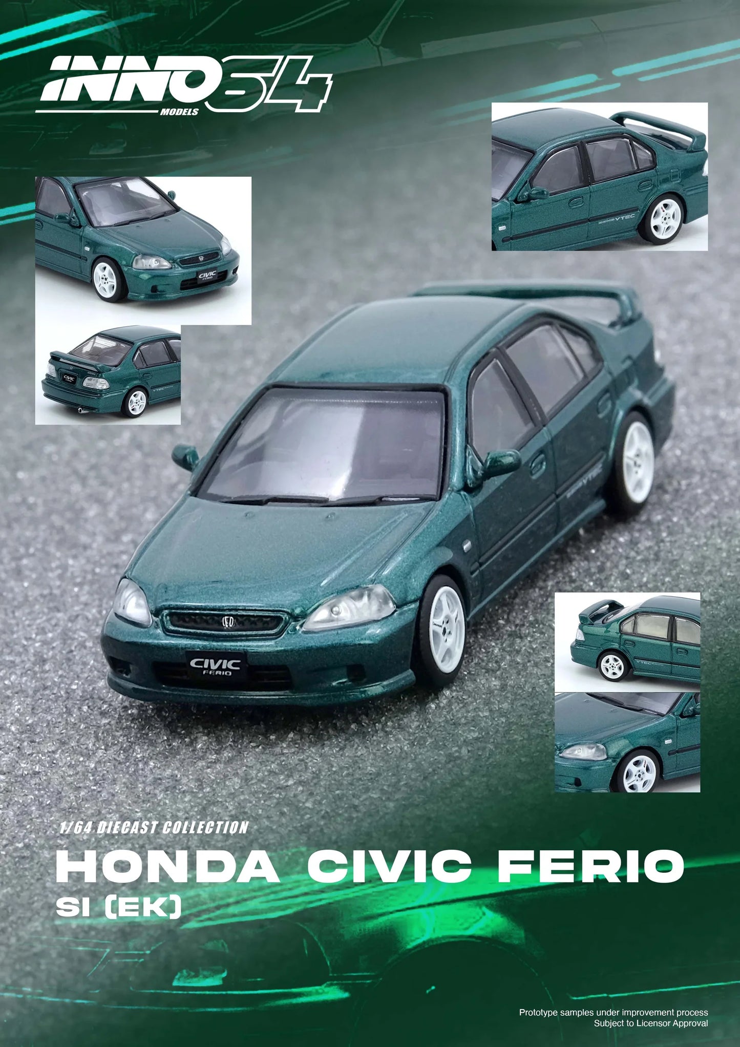 1/64 Inno64 Honda Civic Ferio Si (EK) (Green)
