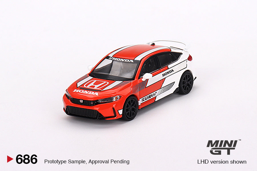 1/64 MiniGT Honda Civic TYPE R 2023 Pace Car Red (MGT00686)