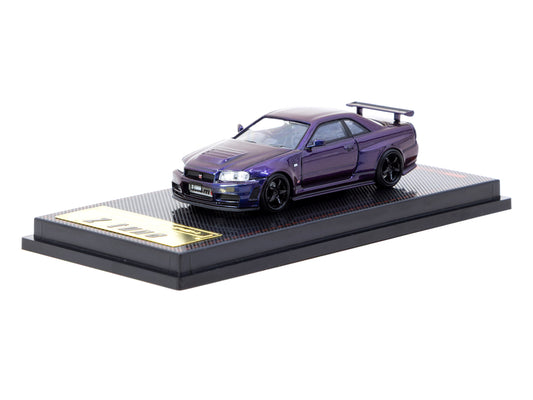 1/64 Tarmac Works x Ignition Model Nismo R34 GT-R Z-Tune (Metallic Purple)