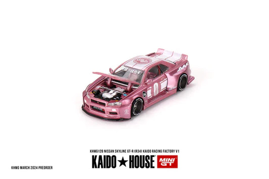 1/64 MiniGT x Kaido House Nissan Skyline GT-R (R34) Kaido Racing Factory V1 (KHMG128)