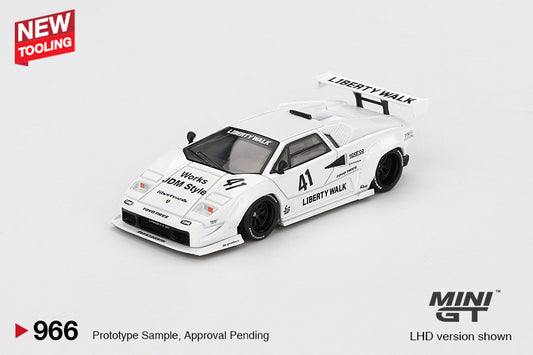 1/64 MiniGT Lamborghini Countach LB-WORKS (White 2024 Tokyo Auto Salon) (MGT00966)