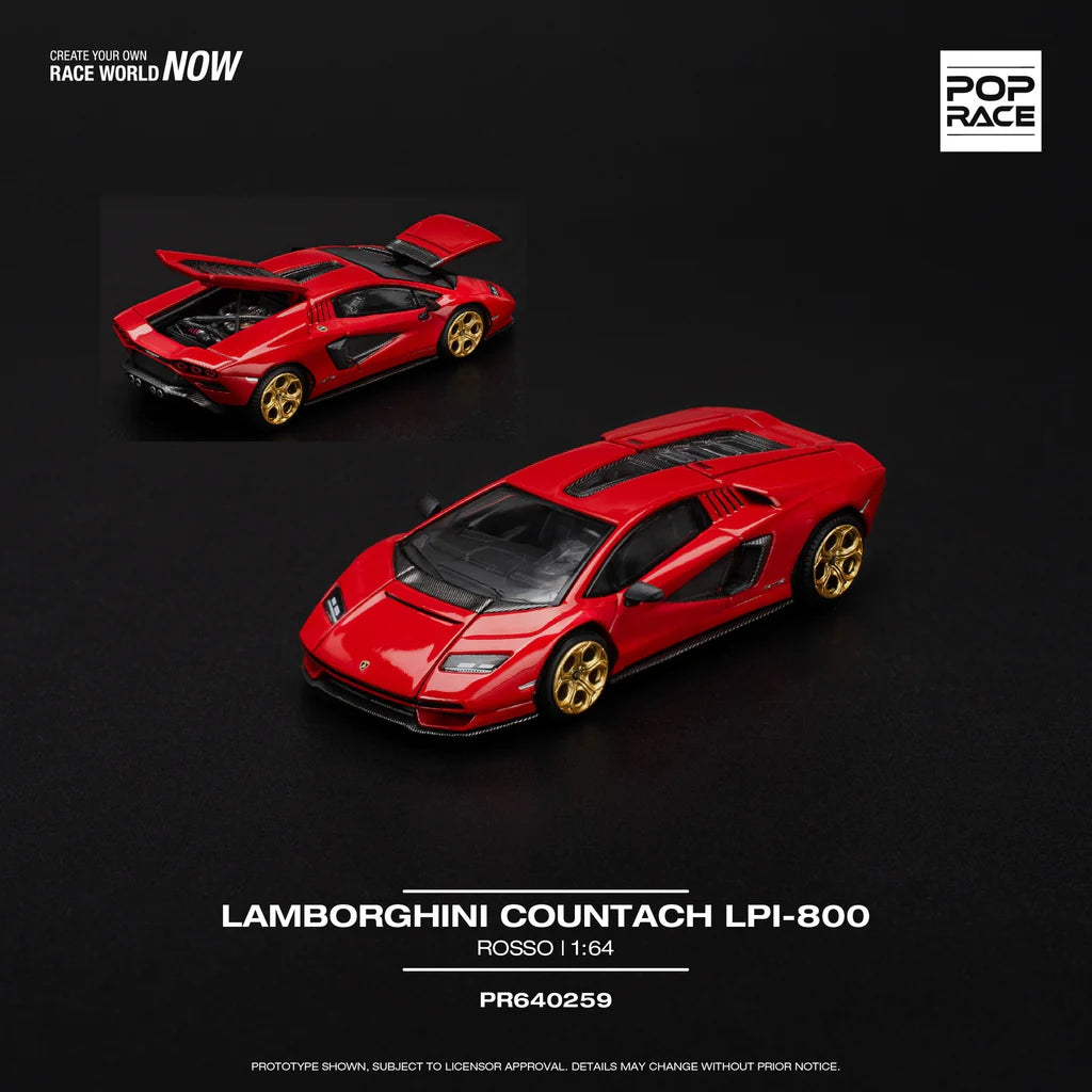 1/64 Pop Race Lamborghini Countach LPI-800 (Rosso) (PR64-259)