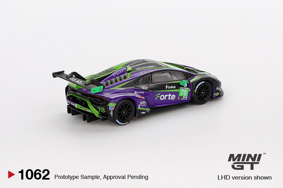 1/64 MiniGT Lamborghini Huracán GT3 EVO2 #78 (Forte Racing 2024 IMSA Daytona 24 Hrs) (MGT01062)