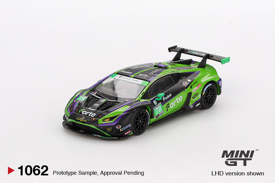 1/64 MiniGT Lamborghini Huracán GT3 EVO2 #78 (Forte Racing 2024 IMSA Daytona 24 Hrs) (MGT01062)