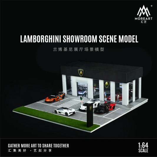 MoreArt Lamborghini Showroom Scene Model Diorama with LED Lighting