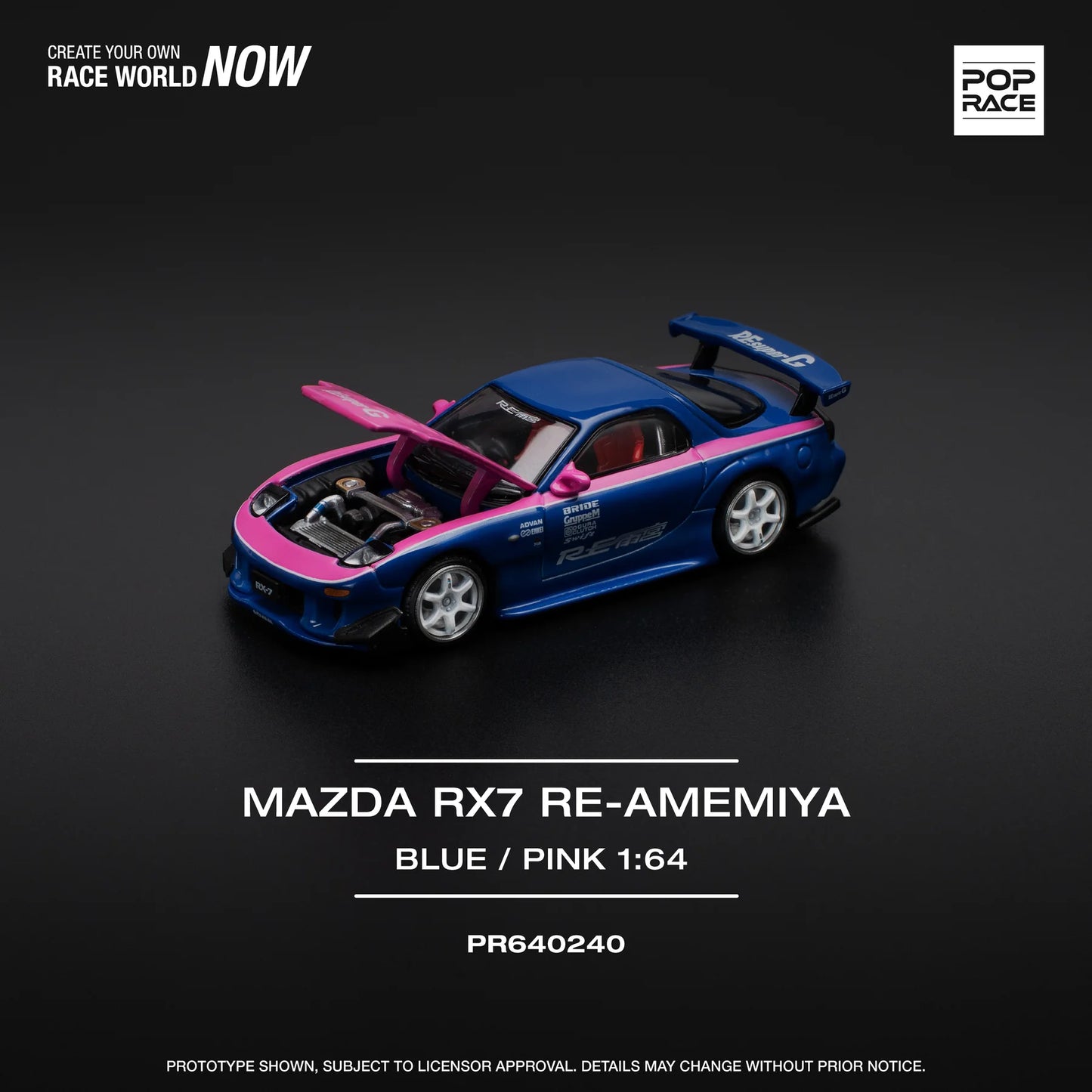 1/64 Pop Race Mazda RX-8 Re-Amemiya (Blue/Pink) (PR64-240)