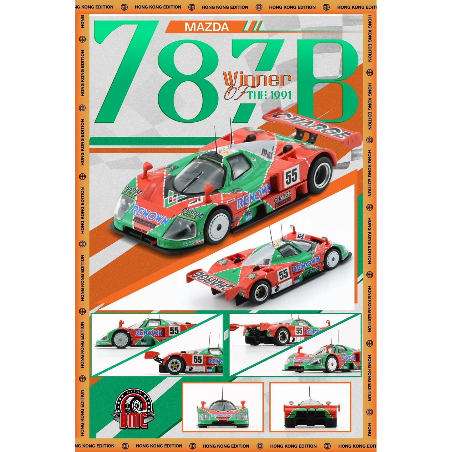 1/64 BMC Mazda 787B #55 1991 Le Mans 24Hr Winner (2024 Hong Kong Toy Car Salon Exclusive)