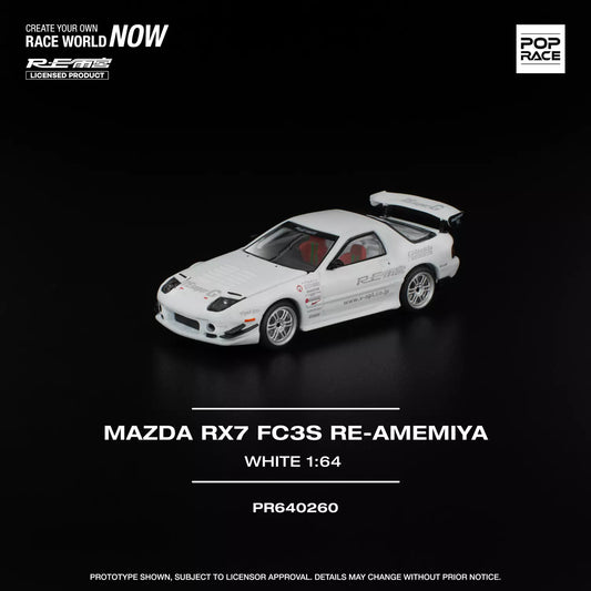 1/64 Pop Race Mazda RX-7 FC3S Re-Amemiya (White) (PR64-260)