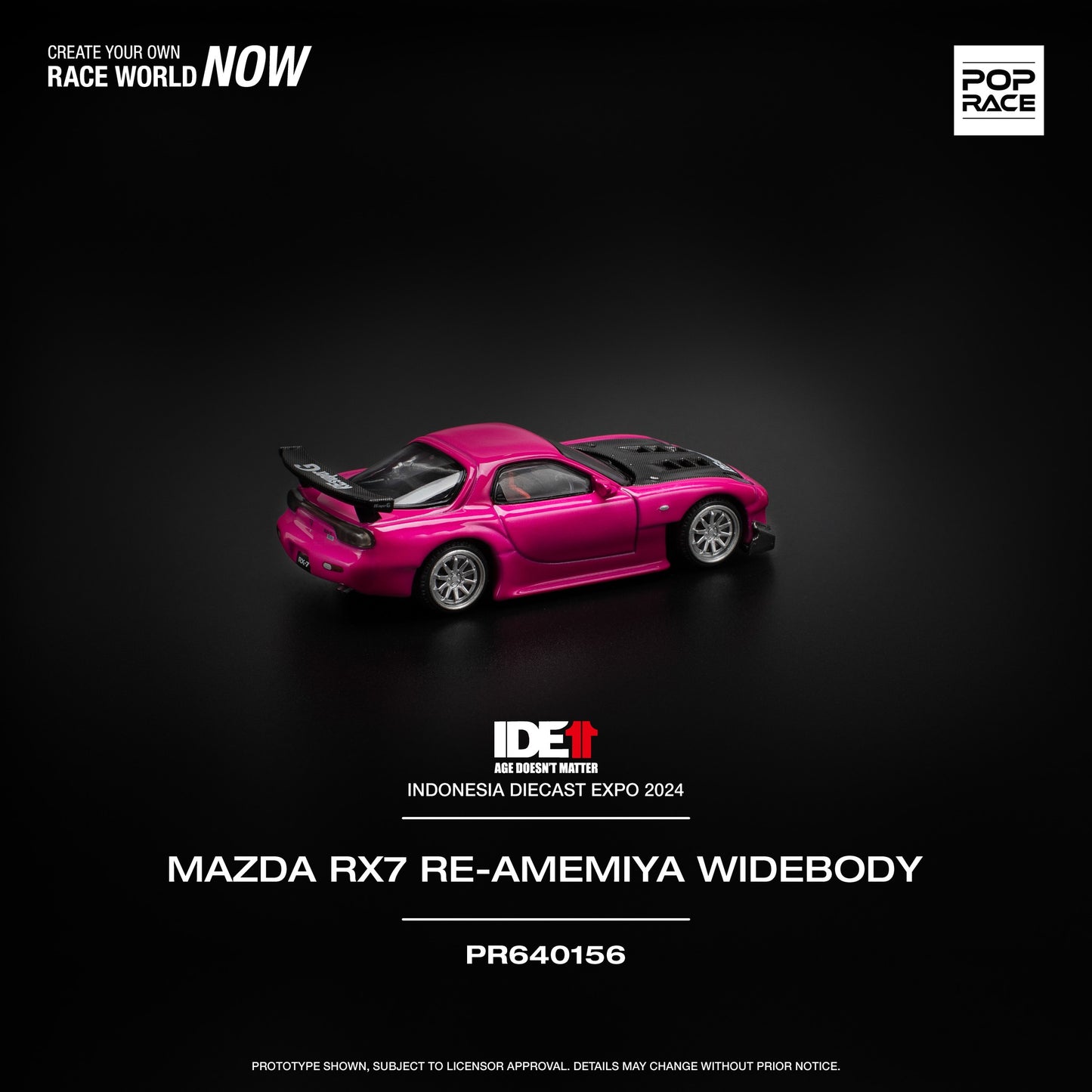 1/64 Pop Race Mazda RX-7 Re-Amemiya Widebody (Pink) (PR64-156) (IDE 2024 Exclusive)