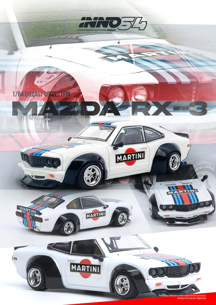 1/64 Inno64 Mazda Savanna RX-3 "Martini Racing" Livery (White)