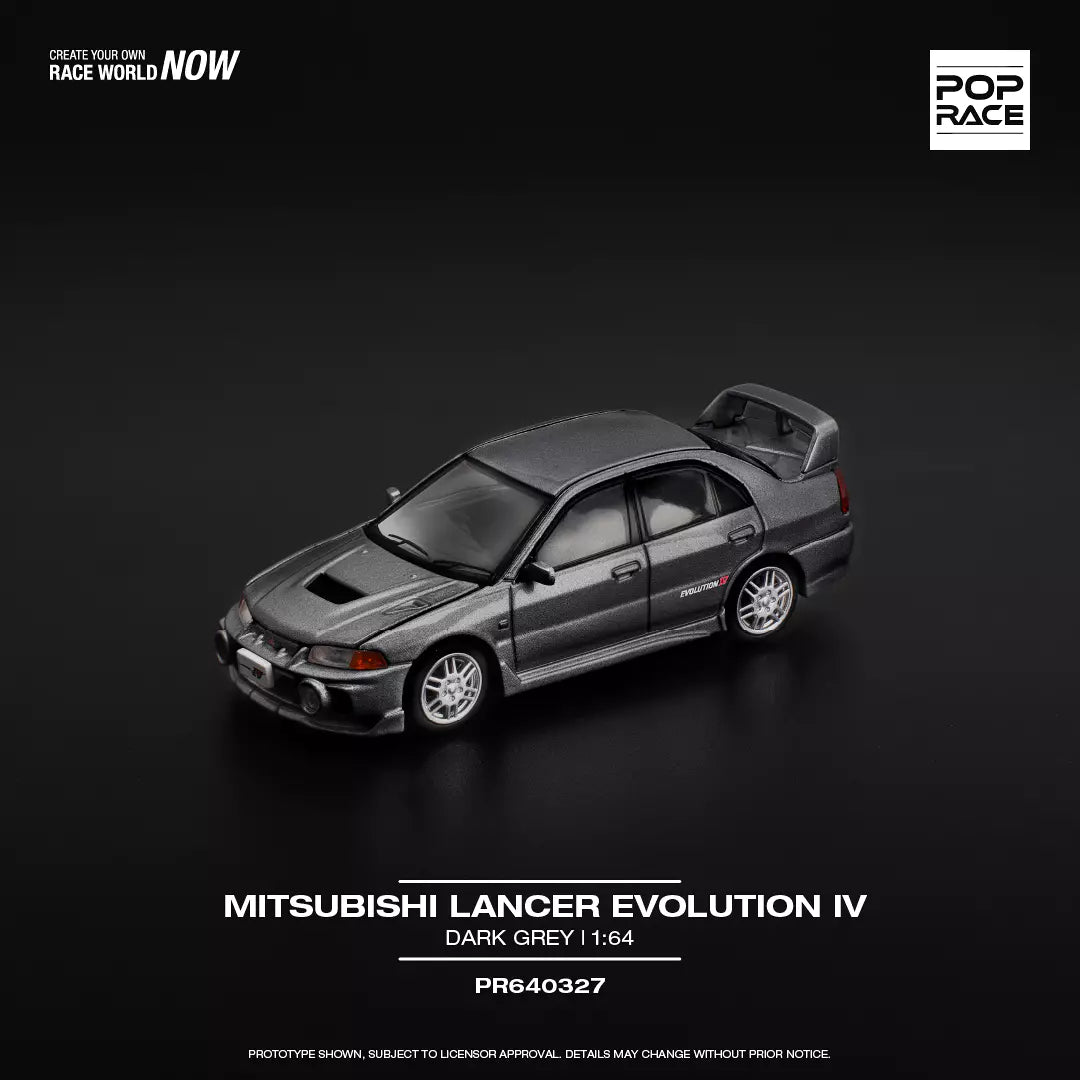 1/64 Pop Race Mitsubishi Lancer Evolution IV (Dark Gray) (PR64-327)