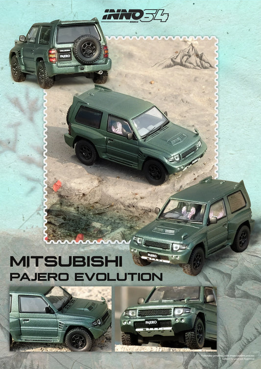 1/64 Inno64 Mitsubishi Pajero Evolution (Satin Green)