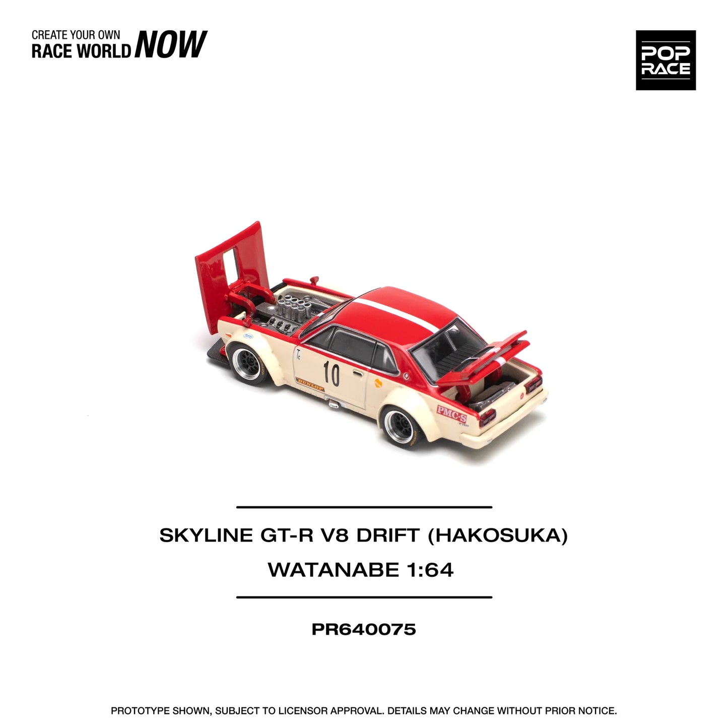 1/64 Pop Race Skyline GT-R V8 Drift (Hakosuka) (Watanabe) (PR64-075)