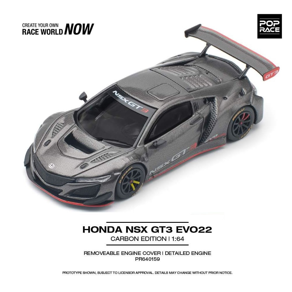 1/64 Pop Race Honda NSX GT3 EVO22 (Carbon Edition) (PR64-159)