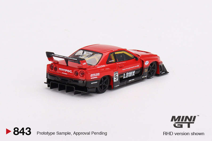 1/64 MiniGT Nissan LB-ER34 Super Silhouette SKYLINE Red/Black (MGT00843)