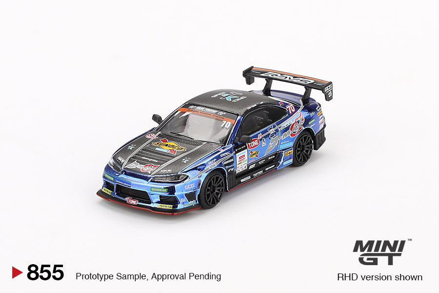 1/64 MiniGT Nissan Silvia (S15) D-MAX #70 D-MAX Racing 2023 D1 Grand Prix (Blister) (MGT00855)