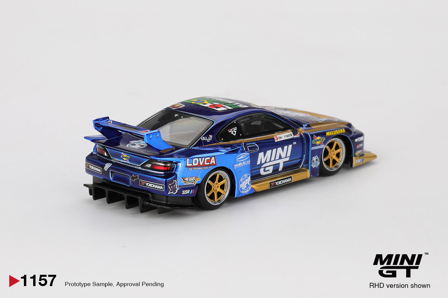 1/64 MiniGT Nissan Silvia (S15) LB-Super Silhouette #555 (Team MINI GT Liberty Walk 2025 Formula Drift) (MGT01157)
