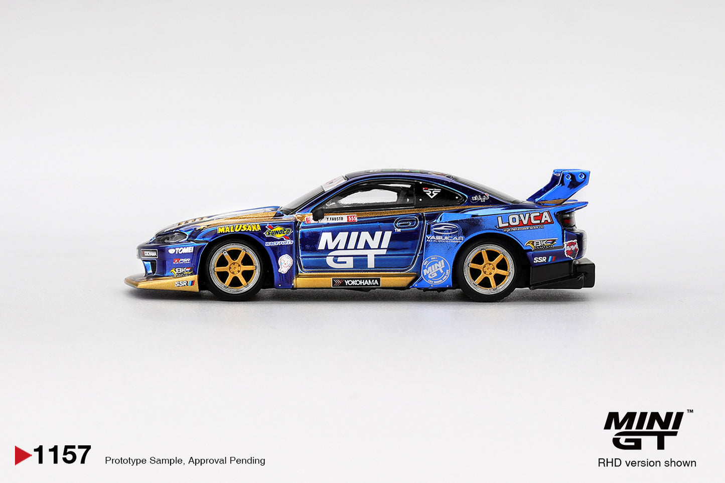 1/64 MiniGT Nissan Silvia (S15) LB-Super Silhouette #555 (Team MINI GT Liberty Walk 2025 Formula Drift) (MGT01157)