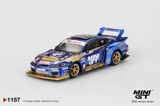 1/64 MiniGT Nissan Silvia (S15) LB-Super Silhouette #555 (Team MINI GT Liberty Walk 2025 Formula Drift) (MGT01157)