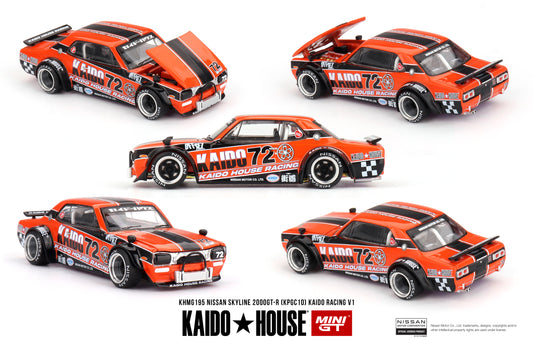 1/64 MiniGT x Kaido House Nissan Skyline 2000GT-R (KPGC10) Kaido Racing V1 (KHMG195) (Chance of Chase Car)