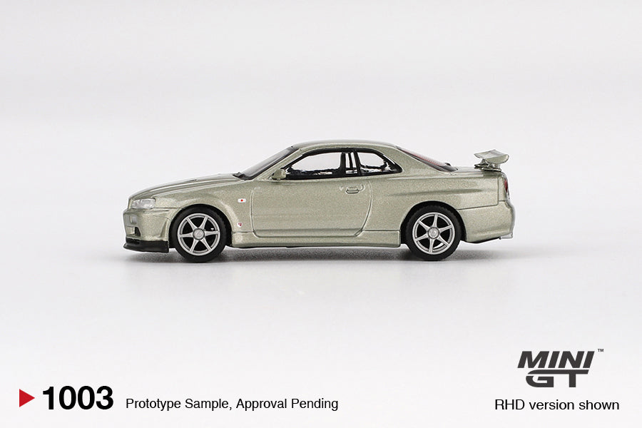 1/64 MiniGT Nissan Skyline GT-R (R34) V-Spec II Nür (Millenium Jade) (MGT01003)