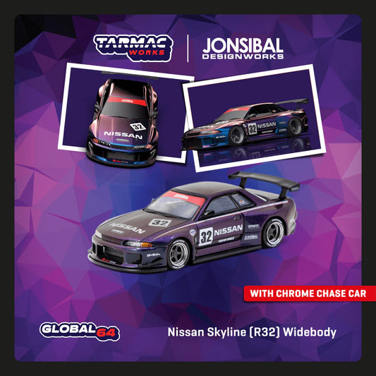 1/64 Tarmac Works Nissan Skyline (R32) Widebody (Midnight Purple) (Chance of Chase Car)