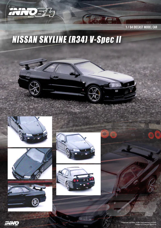 1/64 Inno64 Nissan Skyline GT-R (R34) V-Spec II (Black)