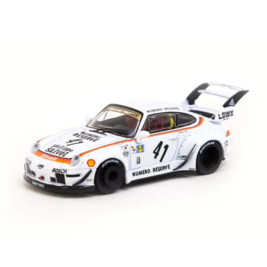 1/64 Tarmac Works x Porsche RWB 993 LWBK with Truck (White)