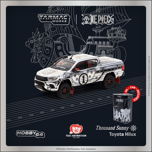 1/64 Tarmac Works x One Piece Toyota Hilux Thousand Sunny with Metal Oil Can