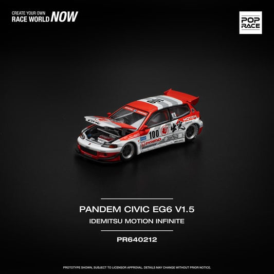 1/64 Pop Race Pandem Civic EG6 (Idemitsu Motion Infinite) (PR64-212)