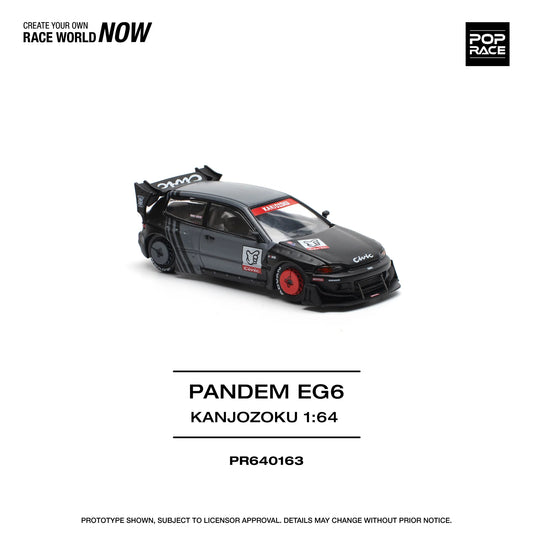 1/64 Pop Race Pandem Civic EG6 "Kanjozoku" (Black) (PR64-163)