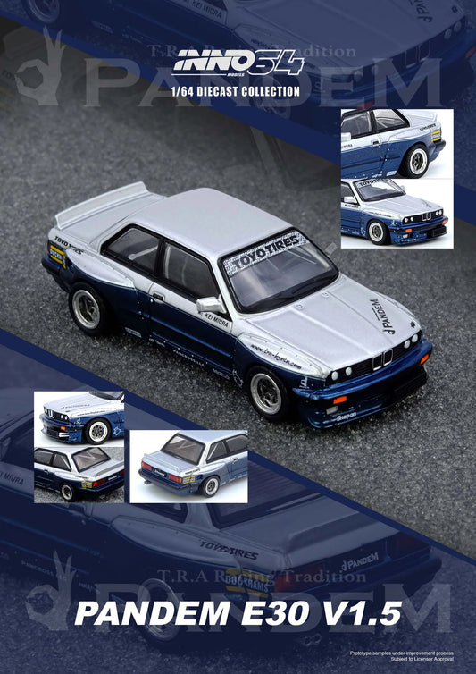 1/64 Inno64 Pandem E30 M3 (Silver/Blue)