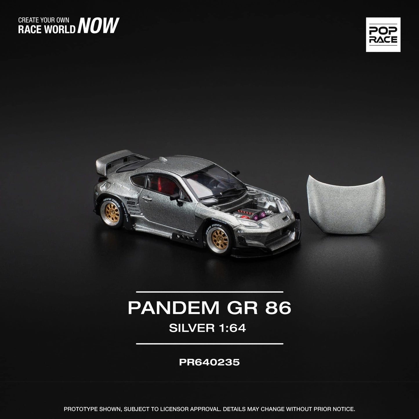1/64 Pop Race Pandem GR86 (Silver) (PR64-235)