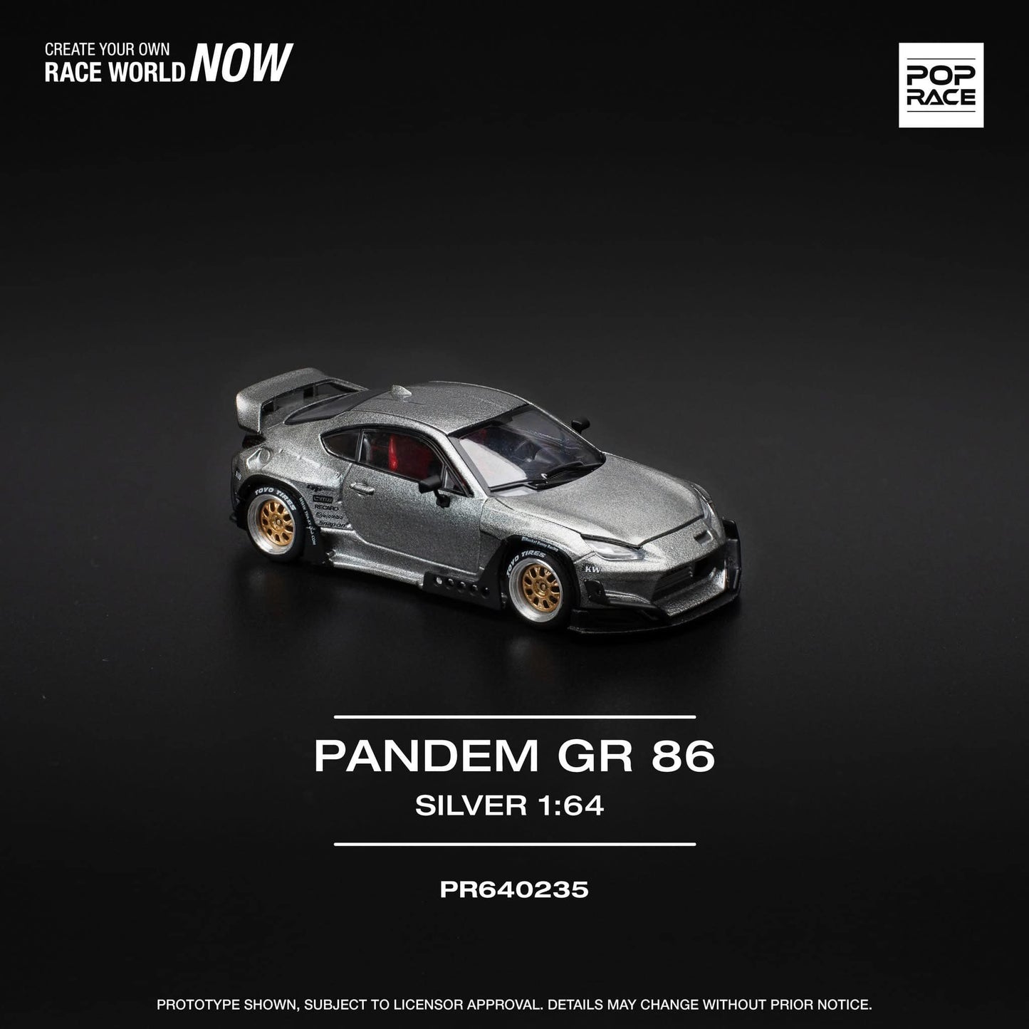 1/64 Pop Race Pandem GR86 (Silver) (PR64-235)