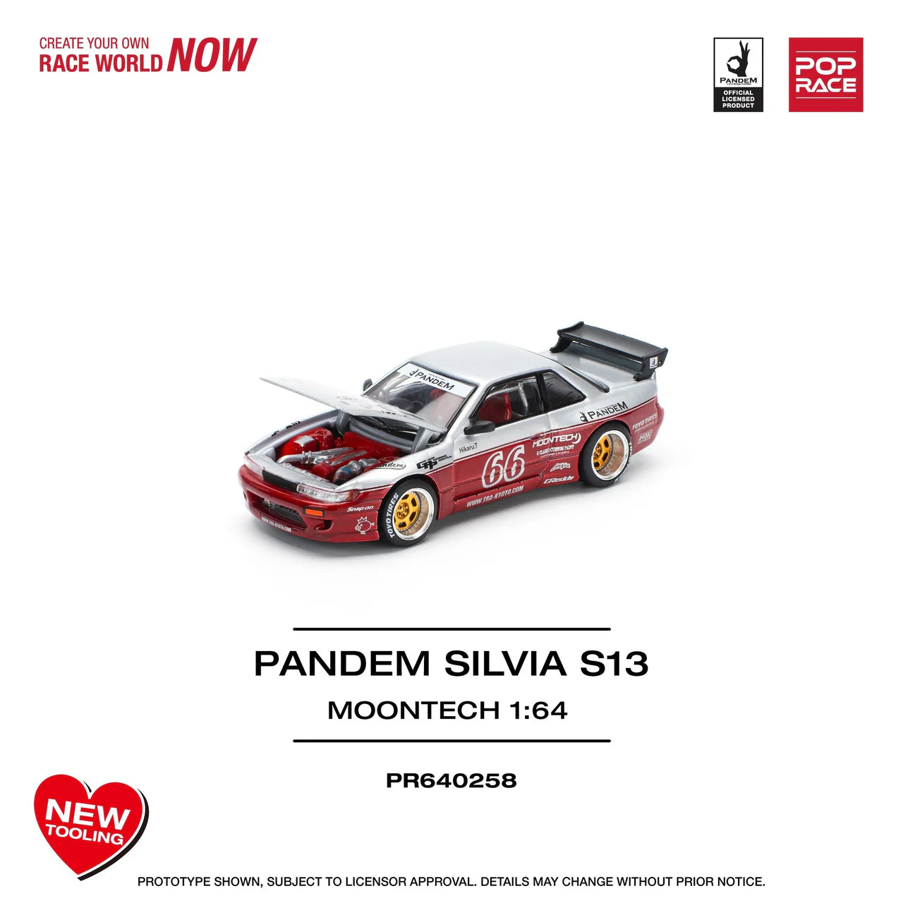 1/64 Pop Race Pandem Silvia S13 (Moontech) (PR64-258)