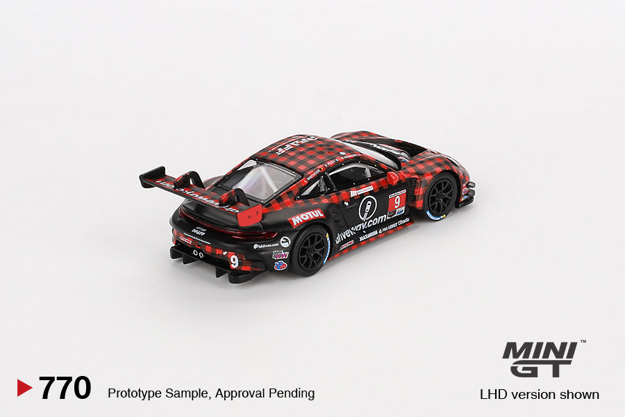 1/64 MiniGT Porsche 911 GT3 R #9 (GTD PRO Pfaff Motorsports IMSA 2023 Sebring 12 Hrs. Winner) (MGT00770)