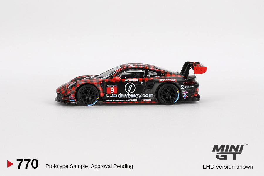 1/64 MiniGT Porsche 911 GT3 R #9 (GTD PRO Pfaff Motorsports IMSA 2023 Sebring 12 Hrs. Winner) (MGT00770)