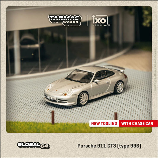 1/64 Tarmac Works x iXO Models Porsche 911 GT3 (Type996) (Silver)
