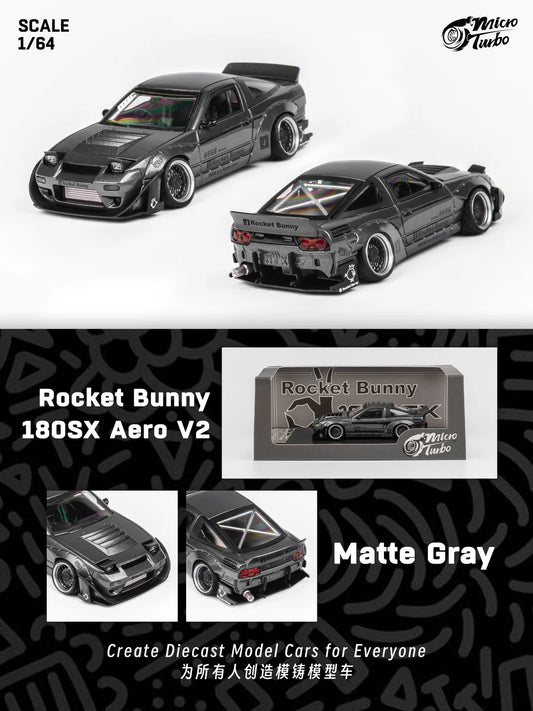 1/64 Micro Turbo Rocket Bunny 180SX Aero V2 (Matte Grey)