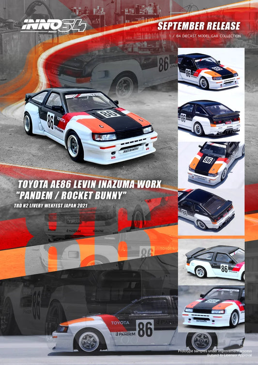 1/64 Inno64 Inazuma Work Pandem/Rocket Bunny Toyota AE86 Levin