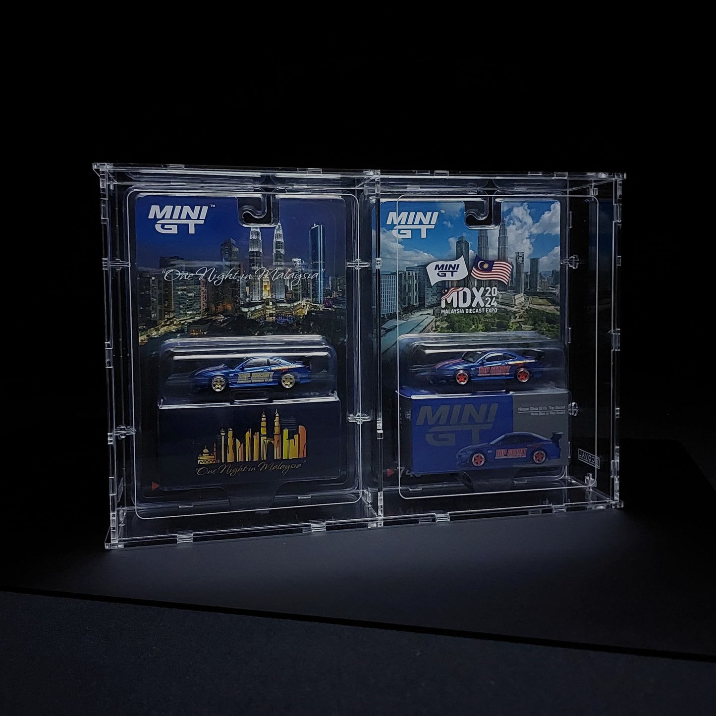 Coval Displays Acrylic Cabinet for Two Single Mini GT Blister Packed Car (SGT-201)
