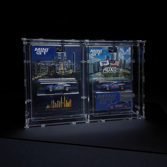 Coval Displays Acrylic Cabinet for Two Single Mini GT Blister Packed Car (SGT-201)