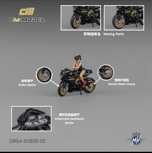 1/64 CM Model MV Agusta SV800 with Showgirl