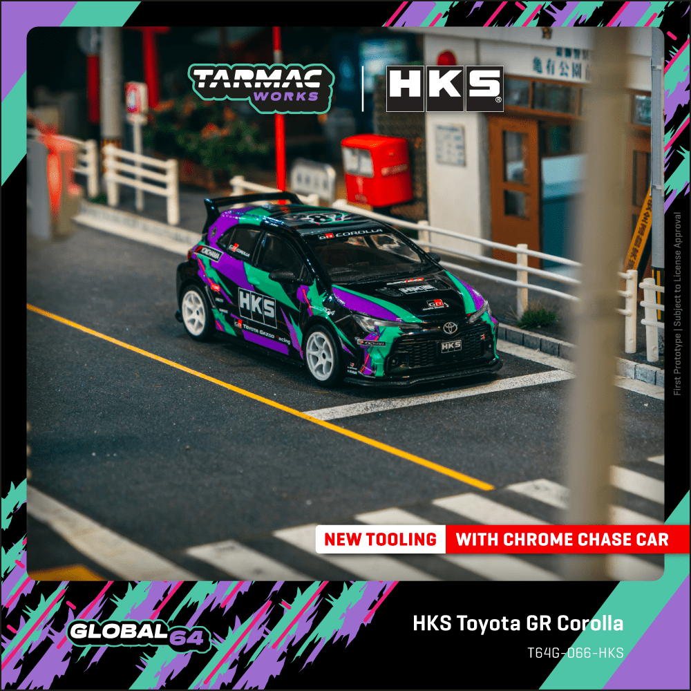 1/64 Tarmac Works x HKS Toyota GR Corolla (Chance of Chase Car)