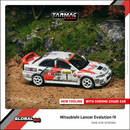 1/64 Tarmac Works Mitsubishi Lancer Evolution IV (Rallye Monte Carlo 1997) (Chance of Chase Car)