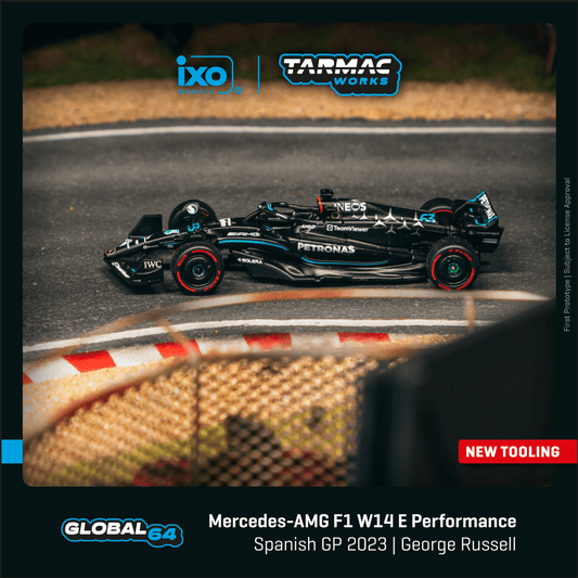 1/64 Tarmac Works X iXO Models 1/64 Mercedes-AMG F1 W14 E Performance Spanish Grand Prix 2023 #63 George Russell