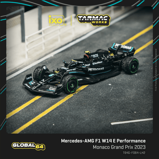 1/64 Tarmac Works x iXO Models Mercedes-AMG F1 W14 E Performance (Monaco Grand Prix 2023 Lewis Hamilton)