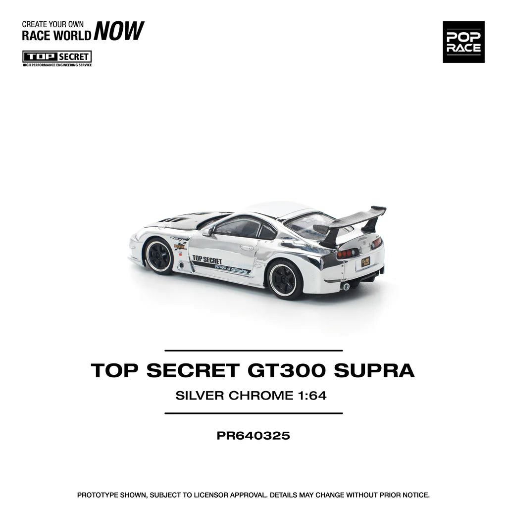 1/64 Pop Race Top Secret GT300 Supra (Silver Chrome) (PR64-325)
