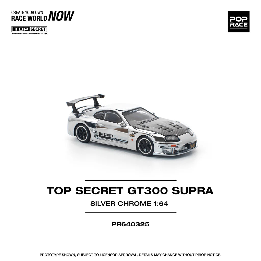 1/64 Pop Race Top Secret GT300 Supra (Silver Chrome) (PR64-325)
