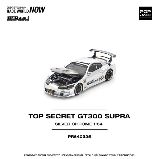 1/64 Pop Race Top Secret GT300 Supra (Silver Chrome) (PR64-325)